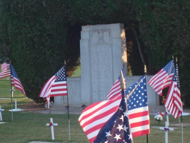 memorial at Kingsburg cemetery