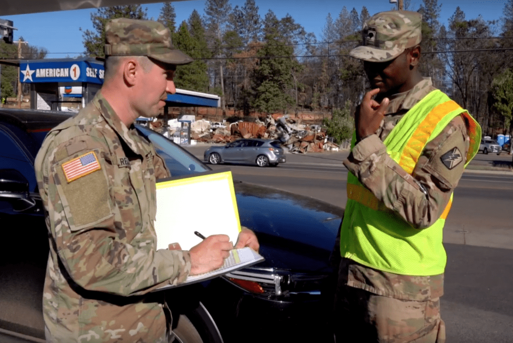 California national guard assist in wildfire aftermath