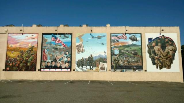 murals on the outside of a building in Manteca, CA