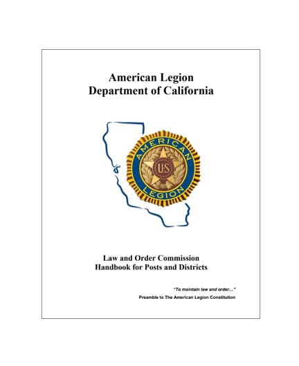 Department of California Law and Order Commission Handbook for Posts and Districts