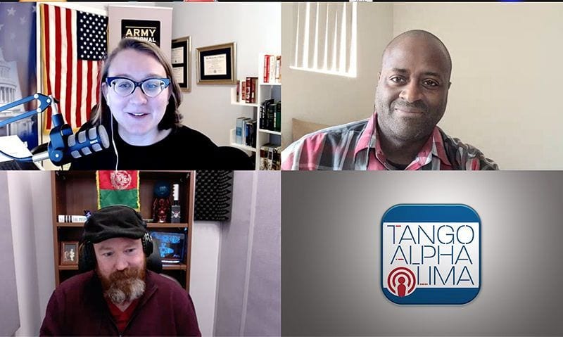 tango alpha lima podcast members Mark Seavey, Jeff Daly and Ashley Gorbulja-Maldonado