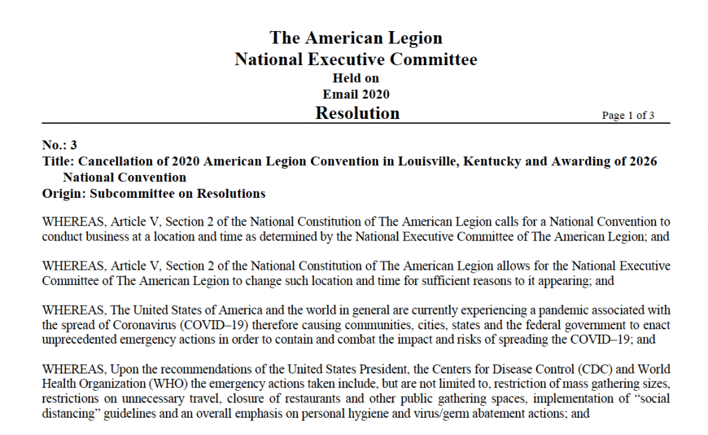 National Executive Committee Resolution