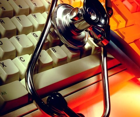 Benefit Calculator stethoscope and keyboard