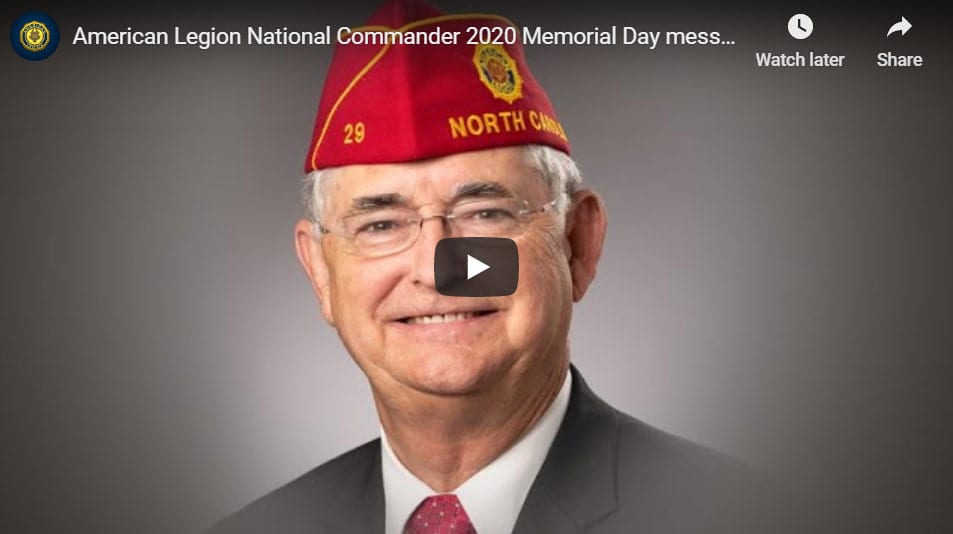 2020 National Commander's Memorial Day message
