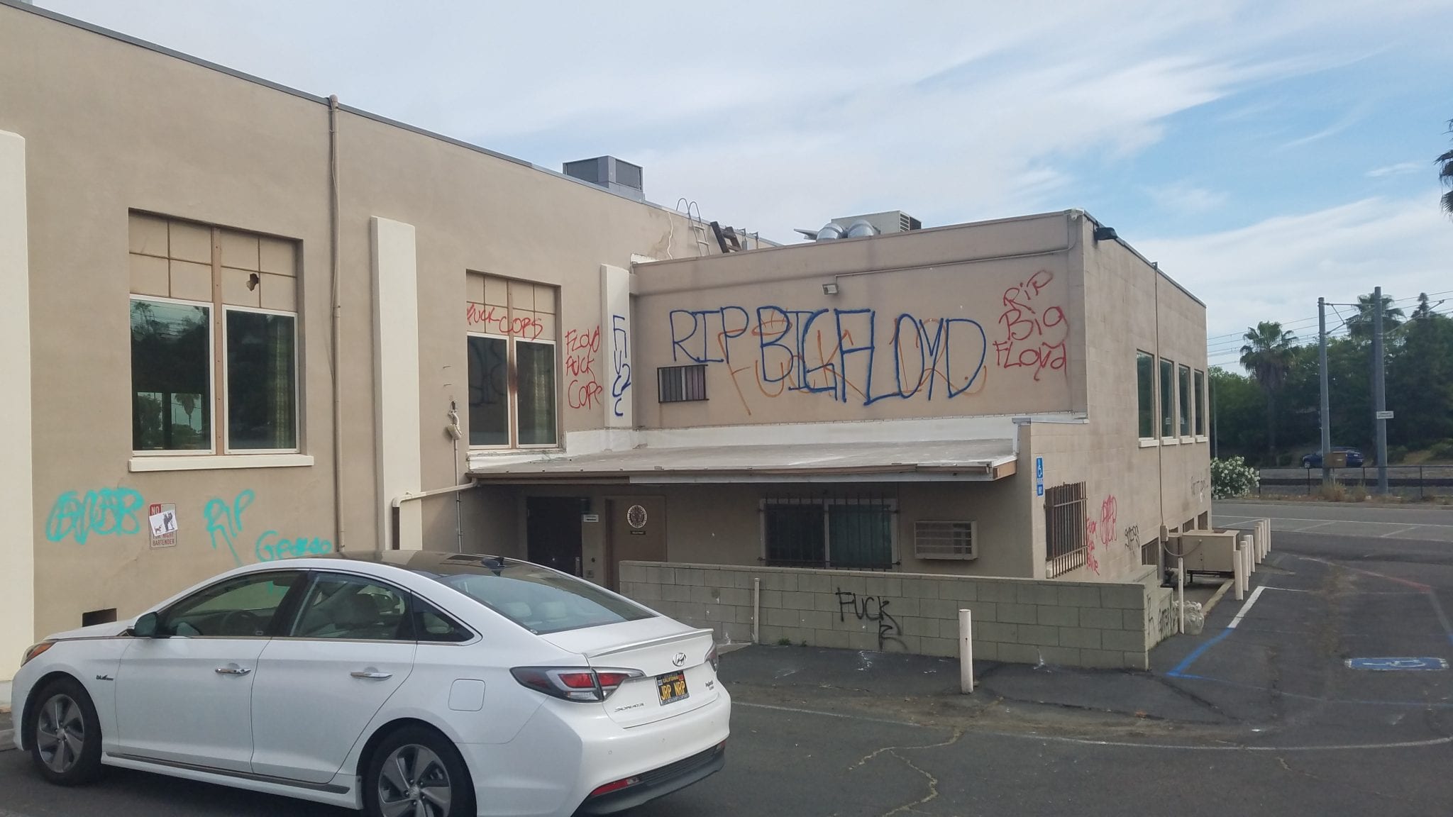 La Mesa post vandalized during George Floyd protests