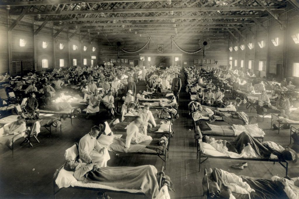 Emergency hospital during influenza epidemic, Camp Funston, Kansas, 1918. (Photo: National Museum of Health and Medicine)