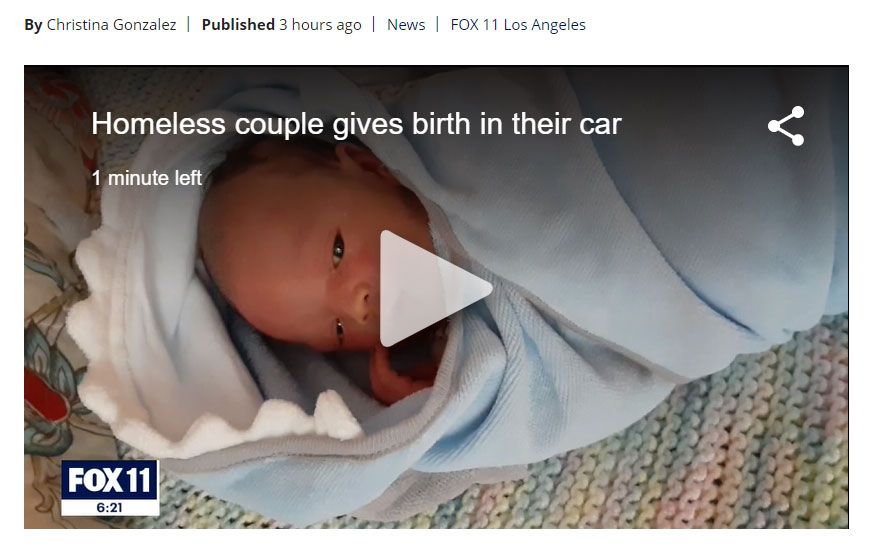 homeless couple gives birth in their car