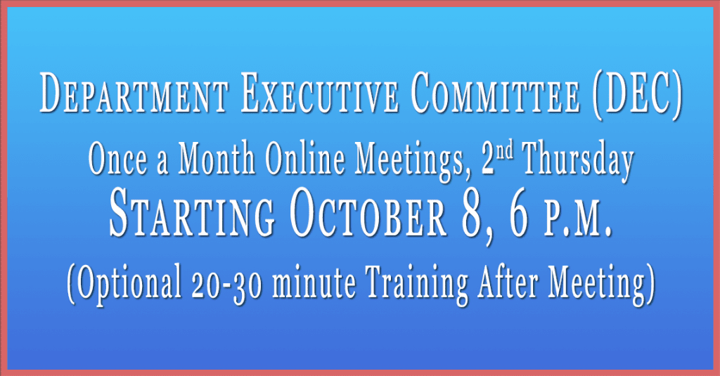 DEC monthly online meetings flyer