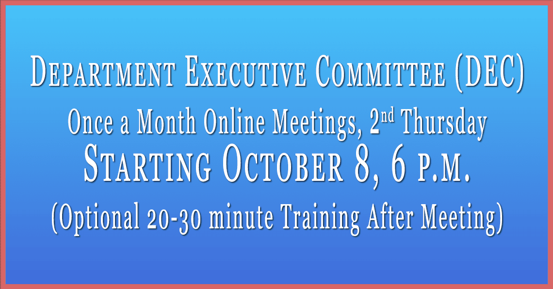 October 8 Online DEC Meeting