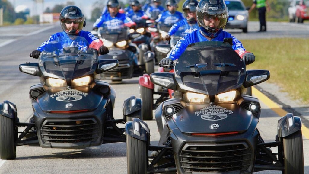 Veterans ride Can-Am Spyder vehicles