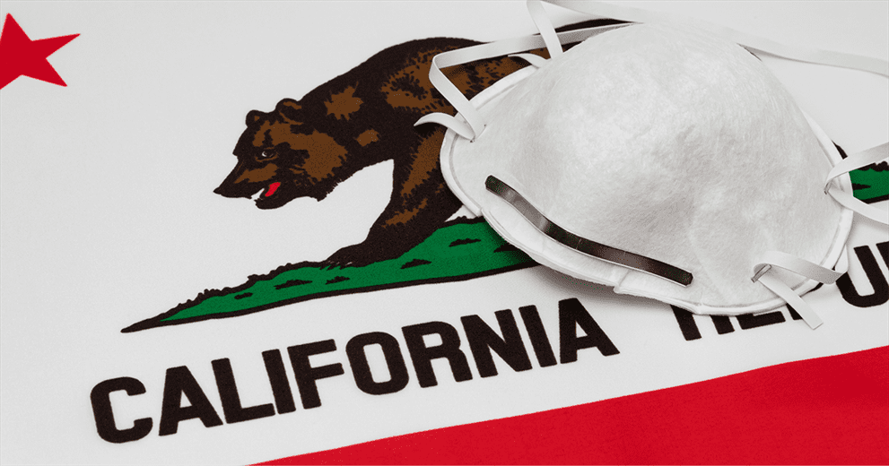 mask on california state flag