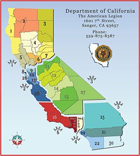 Map of Department of California