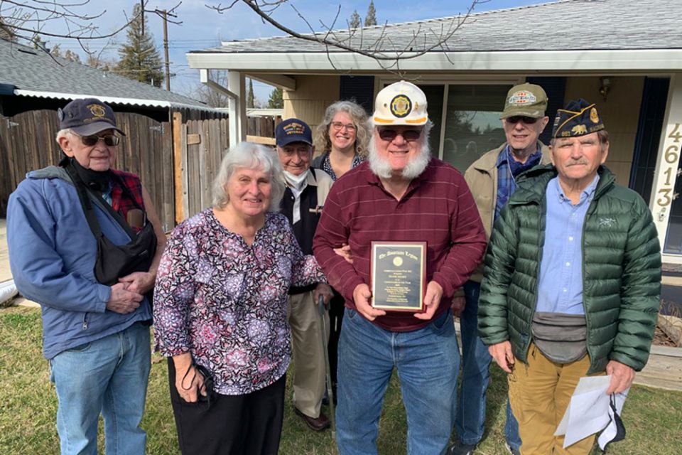 Frank Squire received The Outstanding Member of the Year Award for the year 2020, presented by Cmdr. Don Harper, American Legion Sacramento Legislative Action Post 861