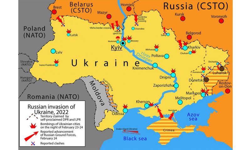 ukraine - russia invasion map