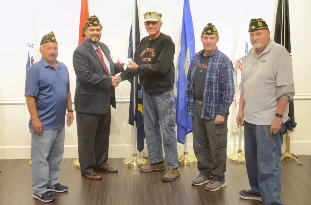 Vacaville Post 165 donates funds to replace flags at Marine Corps Memorial