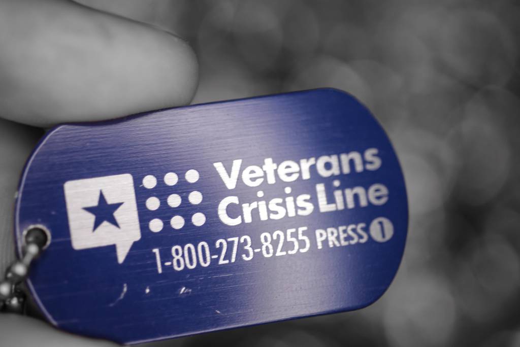 The Veteran's Crisis Line operates 24 hours a day, seven days a week. (Zachary Hada/Air Force)