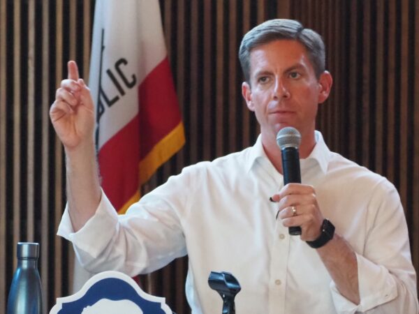U.S. Rep. Mike Levin speaking at a press conference
