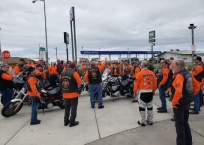 CA American Legion Riders stopping for fuel and a quick briefing during the Legacy Run