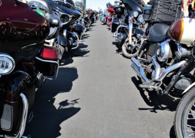 Line of motorcycles