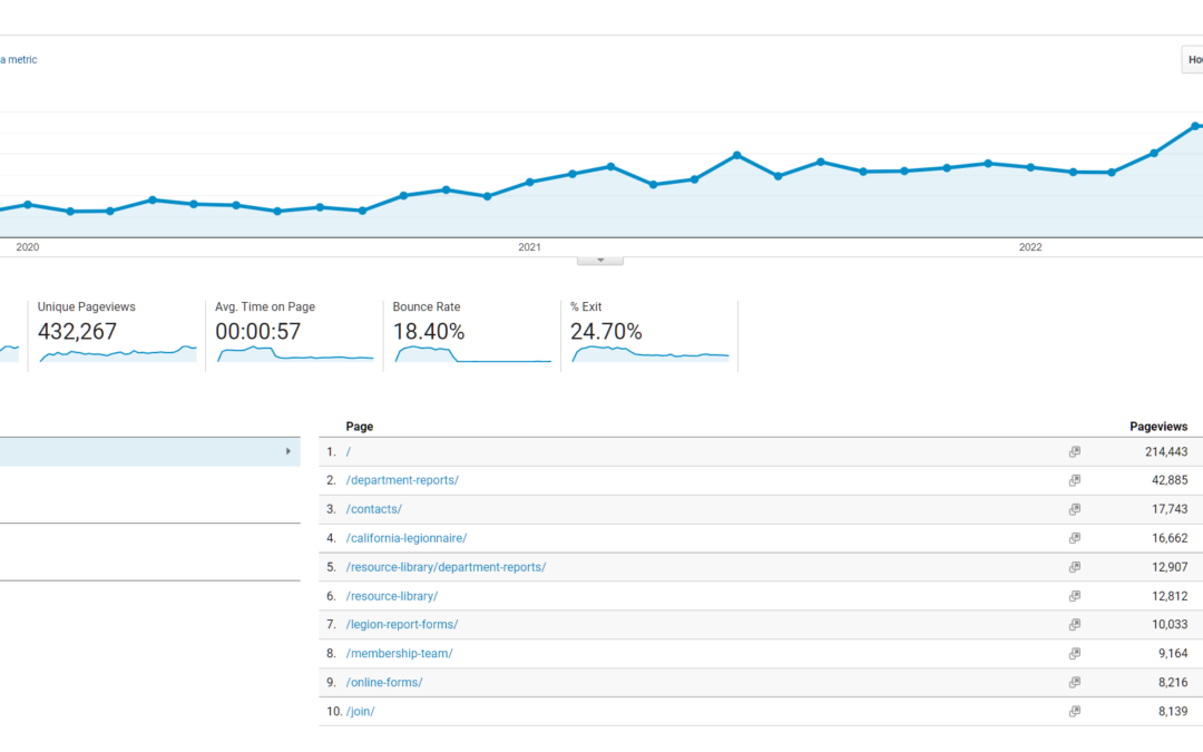 A snapshot of website growth