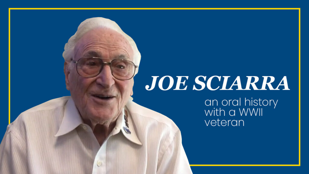 Thumbnail with a picture of interviewee Joe Sciarra, WWII veteran
