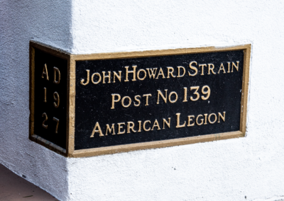 Plaque outside American Legion Post 139