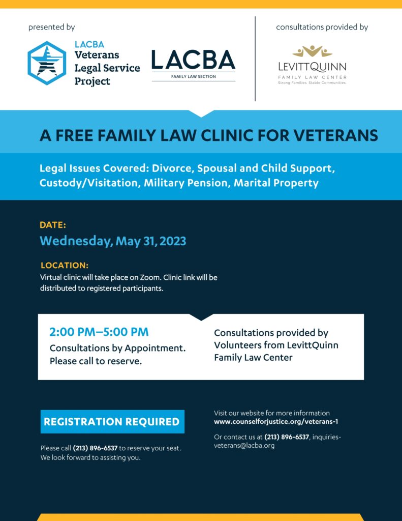 Free Family Law Clinic for Veterans California American Legion