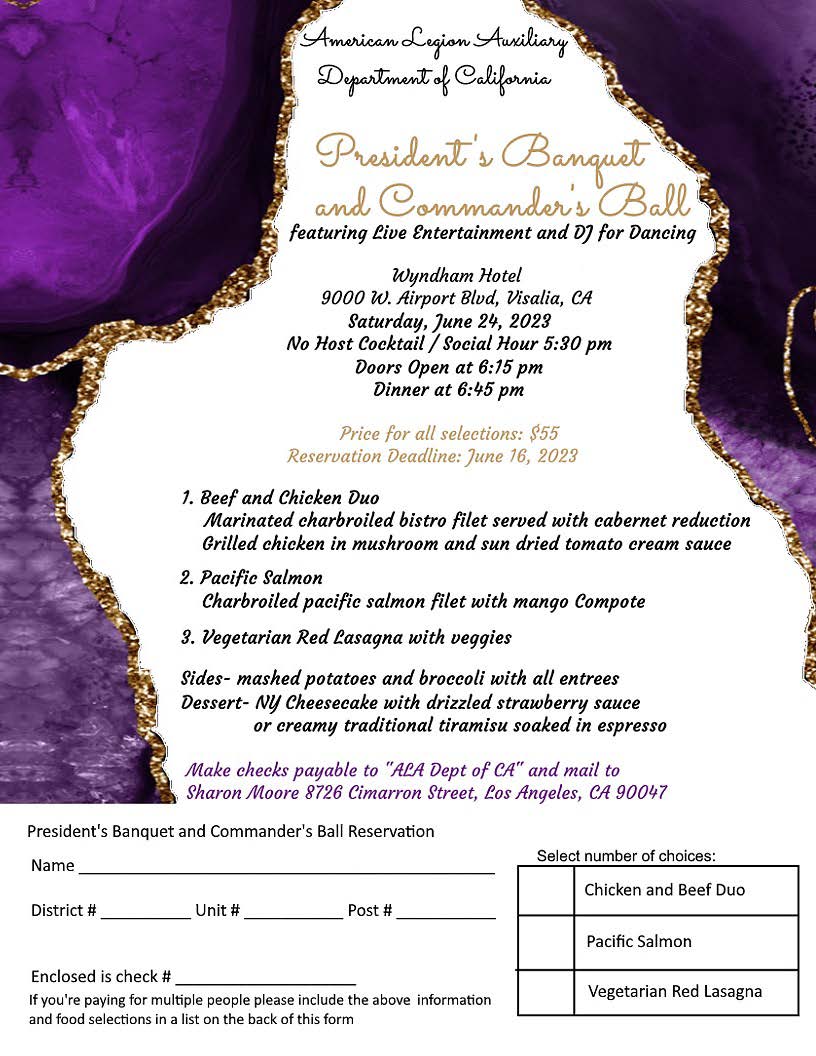 President's Banquet and Commander's Ball flyer