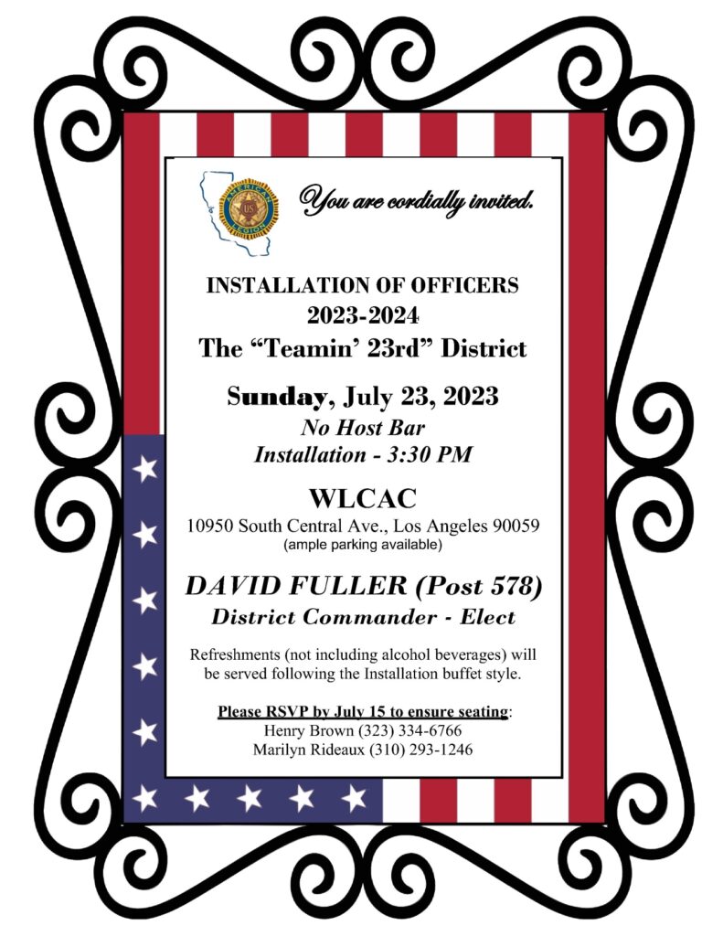 Teamin' 23rd District Installation of Officers flyer
