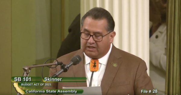 Assemblymember James C. Ramos speaking in favor of the California state budget (Photo: Facebook)