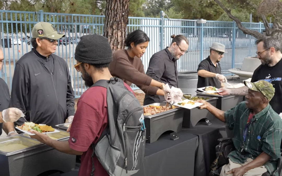 Dodgers Host Thanksgiving Lunch for 400 Homeless Veterans at Dodger Stadium