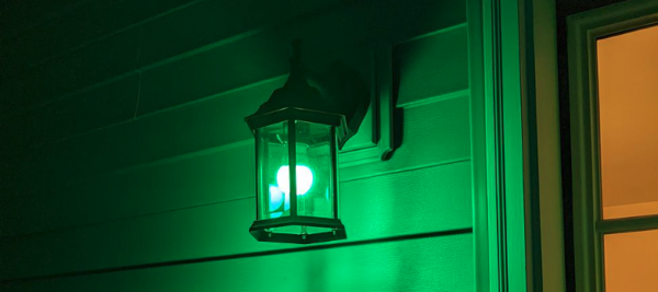 green porch light