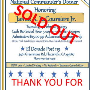 National Commander's Dinner hosted by Post 119