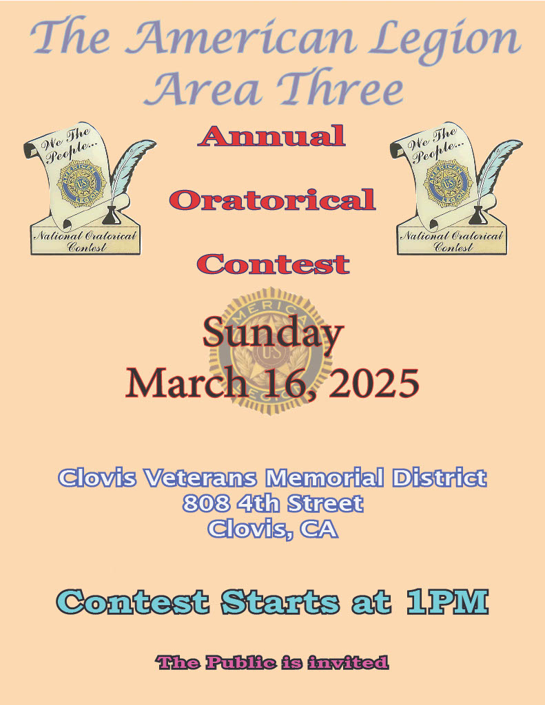 Area 3 Oratorical Contest flyer