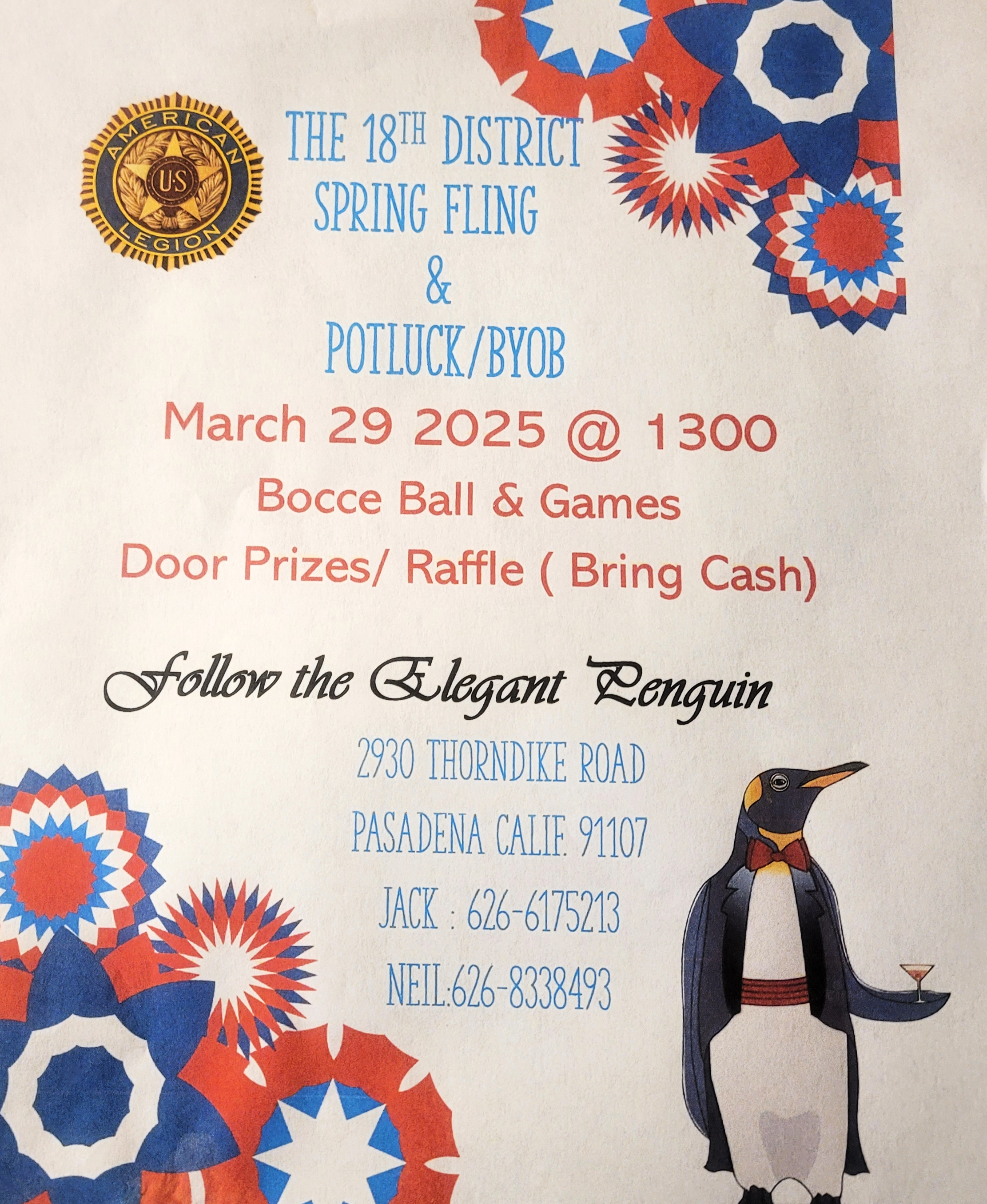 District 18 Spring Fling and Potluck flyer