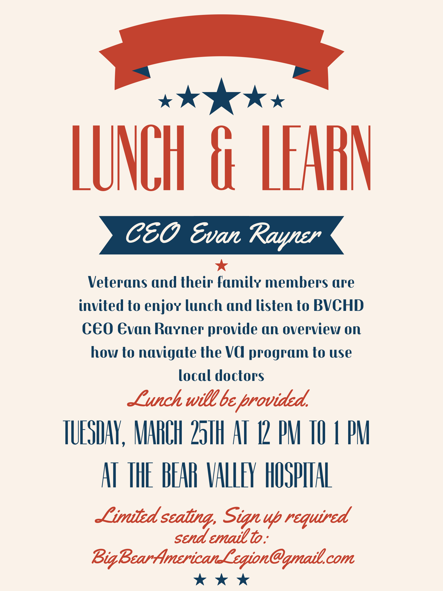 VA Benefits Lunch & Learn flyer