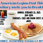 American Legion Post 755 Auxiliary Breakfast flyer