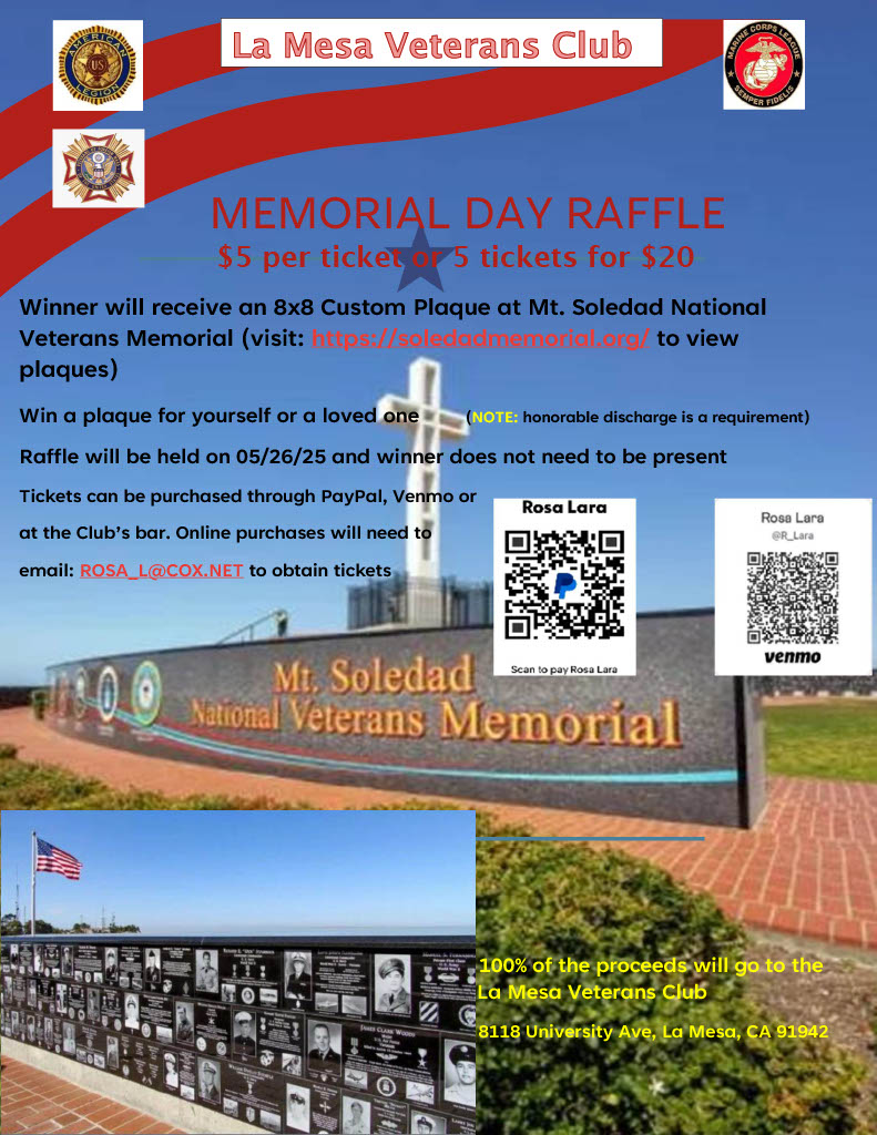 Memorial Day Raffle flyer